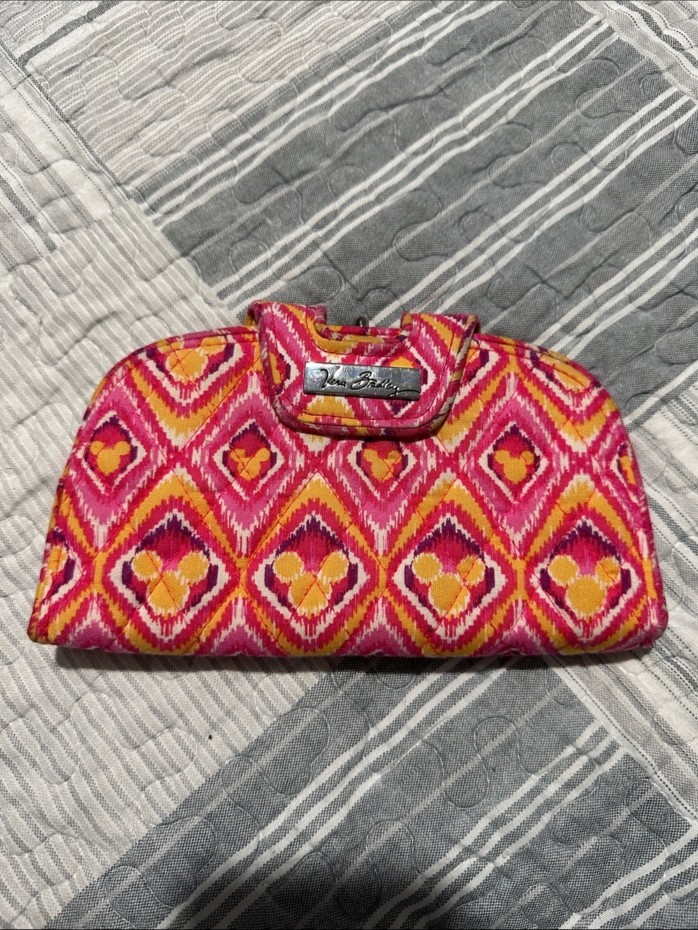 Vera Bradley Pink & Yellow Geometric Quilted Disney exclusive wallet
